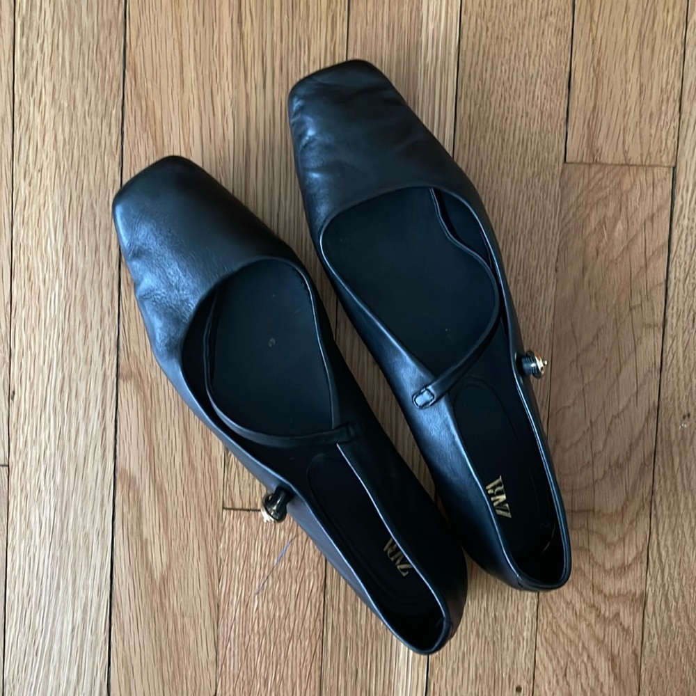 Zara Leather Mary Jane Ballet Flats - Zara size 40 (9)